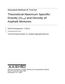 AASHTO T 209-23 AASHTO T 209-23