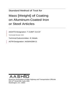 AASHTO T 213M/T 213-23 AASHTO T 213M/T 213-23