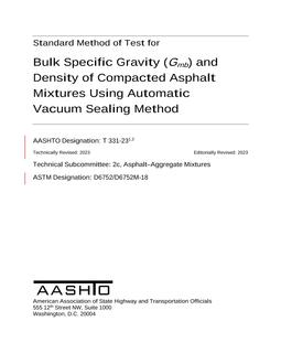 AASHTO T 331-23 AASHTO T 331-23