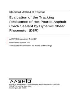 AASHTO T 404-23 AASHTO T 404-23