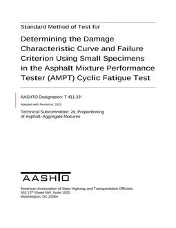 AASHTO T 411-23 AASHTO T 411-23