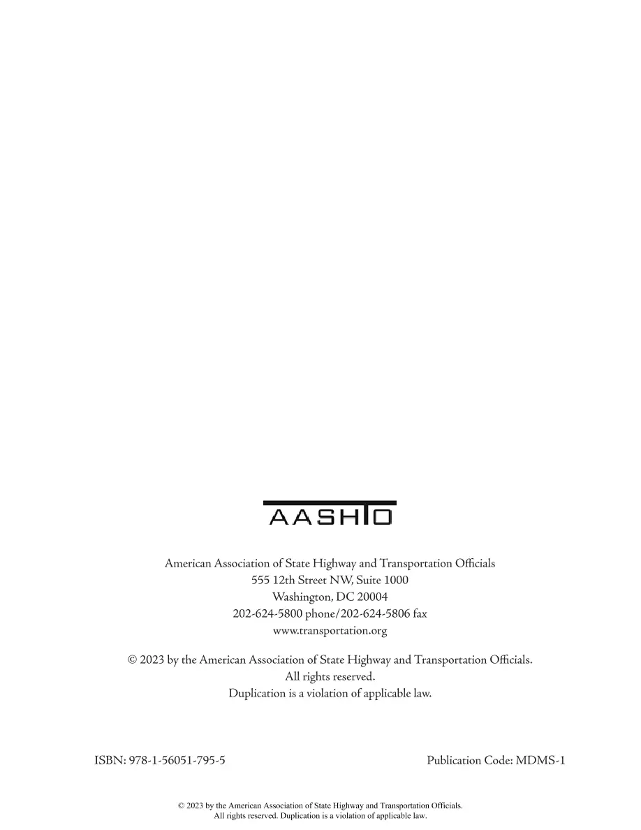 AASHTO MDMS-1 AASHTO MDMS-1