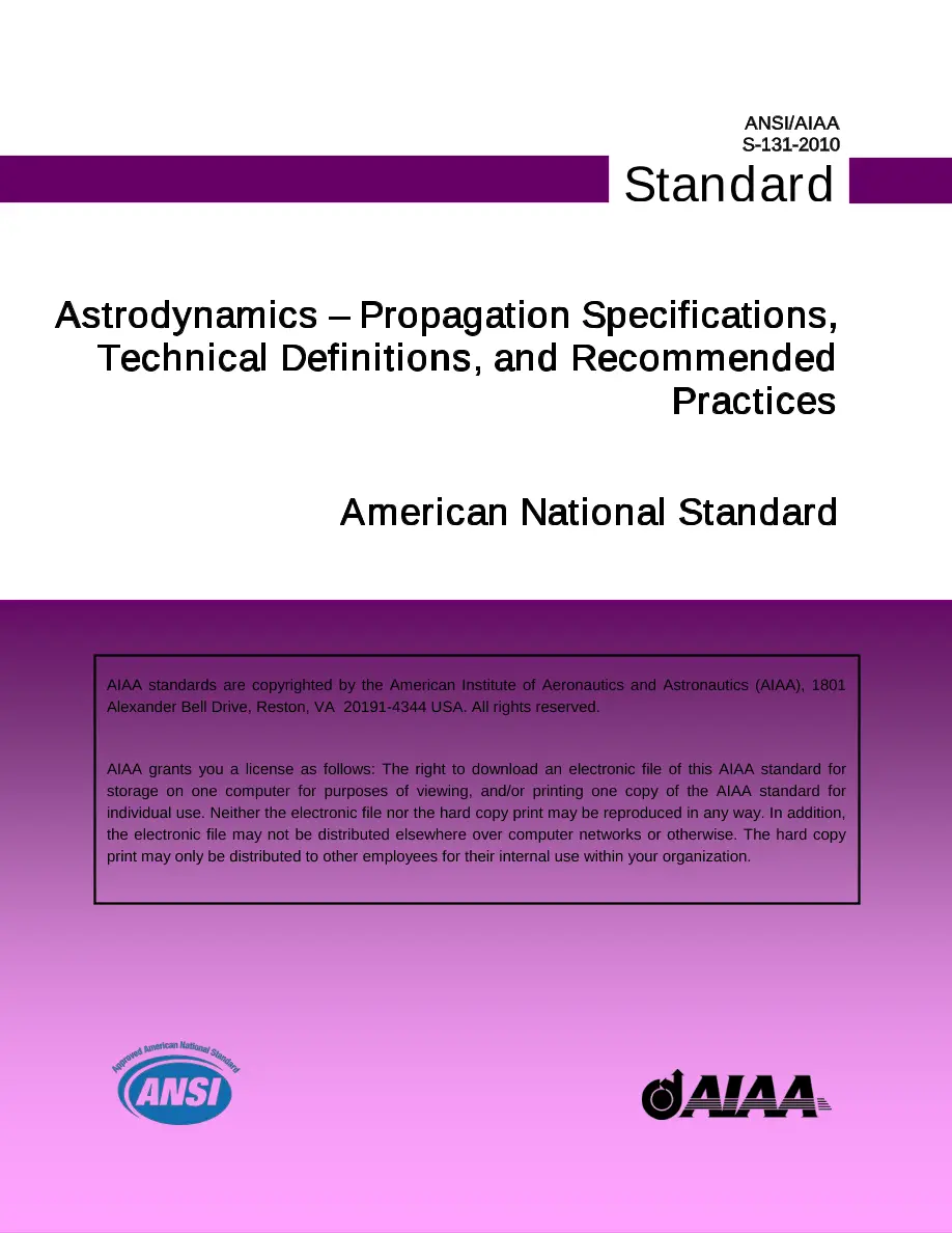 AIAA S-131-2010(2016) AIAA S-131-2010(2016)