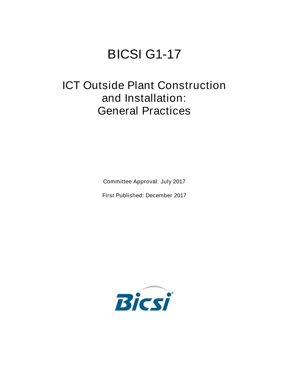 BICSI G1-17:2017 BICSI G1-17:2017